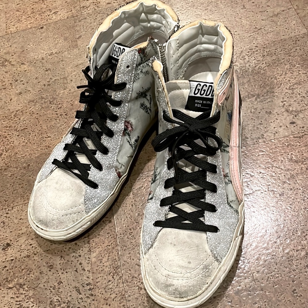 Golden Goose High Top Slides.